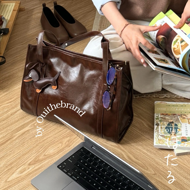 [ Tặng Charm ] 𝗛𝗼𝘁𝗮𝗿𝘂 ほたる 𝗧𝗼𝘁𝗲 𝗕𝗮𝗴 - Túi Tote Da HOTARU ( Ouithebrand )