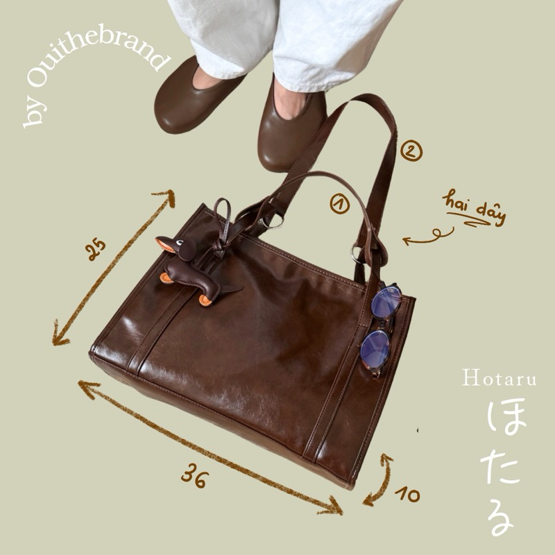 [ Tặng Charm ] 𝗛𝗼𝘁𝗮𝗿𝘂 ほたる 𝗧𝗼𝘁𝗲 𝗕𝗮𝗴 - Túi Tote Da HOTARU ( Ouithebrand ) | BigBuy360 - bigbuy360.vn