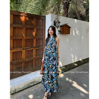 NEW FLORAL - Đầm thiết kế cao cấp The Leaf Closet - Đầm maxi cổ tim dáng dài