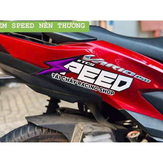 [ 1 MIẾNG ] SIZE LỚN 27CM TEM SPEED NỀN ĐEN DÁN ỐP SƯỜN