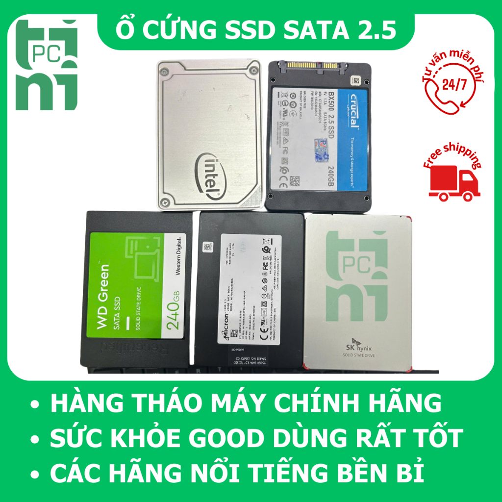 Ổ CỨNG SSD 120GB - 250GB - 500GB hàng tháo máy