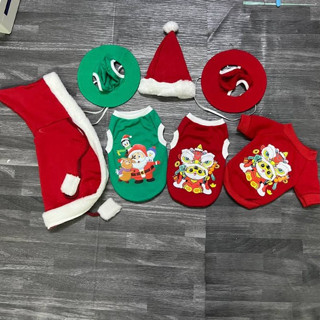   S-5XL  Áo Tết Áo Noen Nón Noen Áo Nỉ Tết Áo Khăn Trải Bàn Áo Ba lỗ tết áo Nỉ cho Chó Mèo từ 800g đến 25kg 