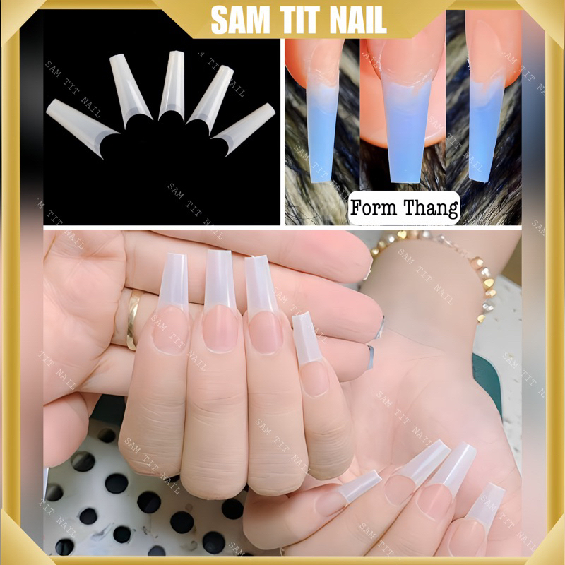 Móng tip nối form thang sét 500móng chuẩn form không cần dũa