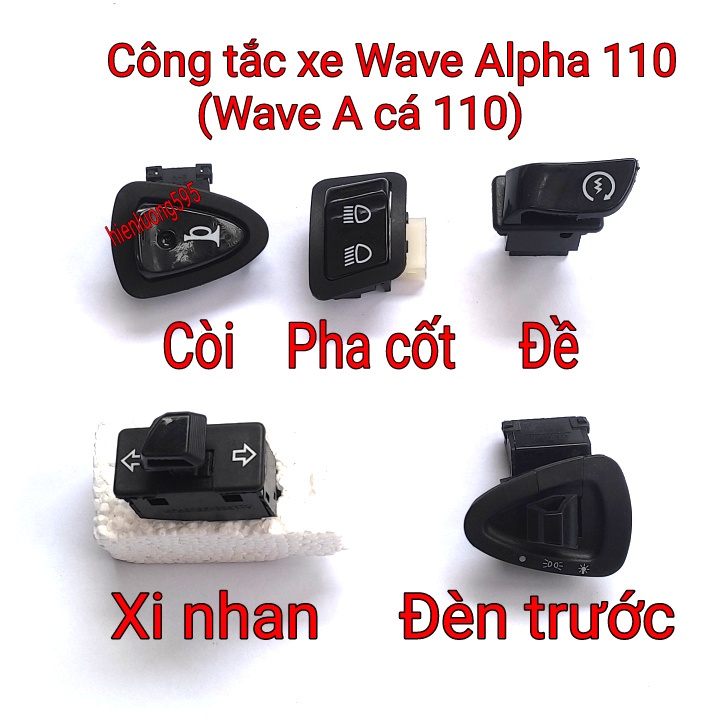 Công tắc đề, còi, xi nhan, pha cốt, đèn trước xe Wave Alpha 110 (A cá 110) hàng Thái Lan