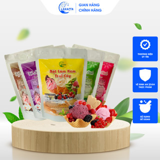 Bột làm kem tươi gia đình LAKACTA bột làm kem trái cây đủ vị tự làm kem tại nhà không cần máy dễ làm