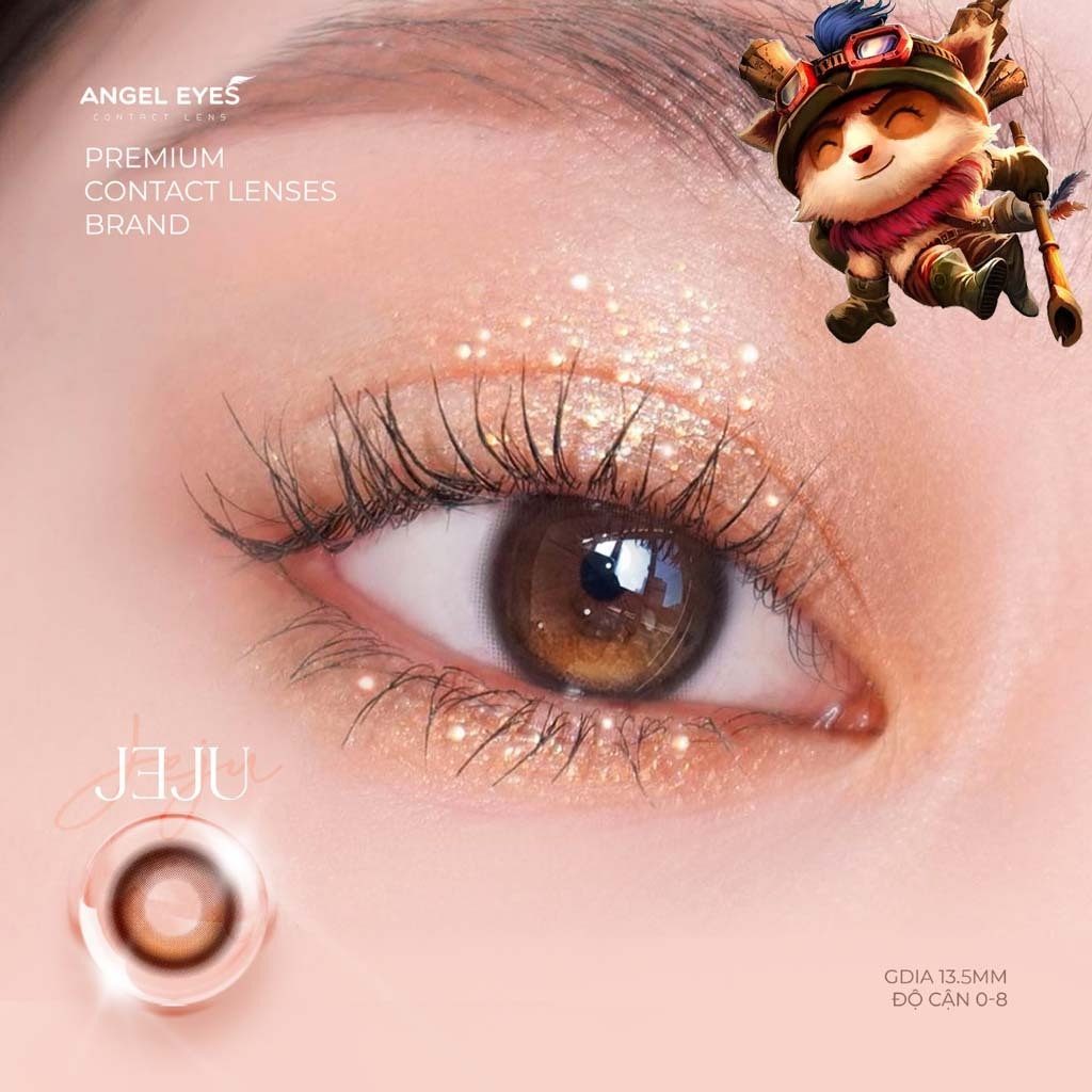 Lens Nâu JEJU Thương hiệu Angel Eyes - Lens Filter - Có độ cận 0 - 8