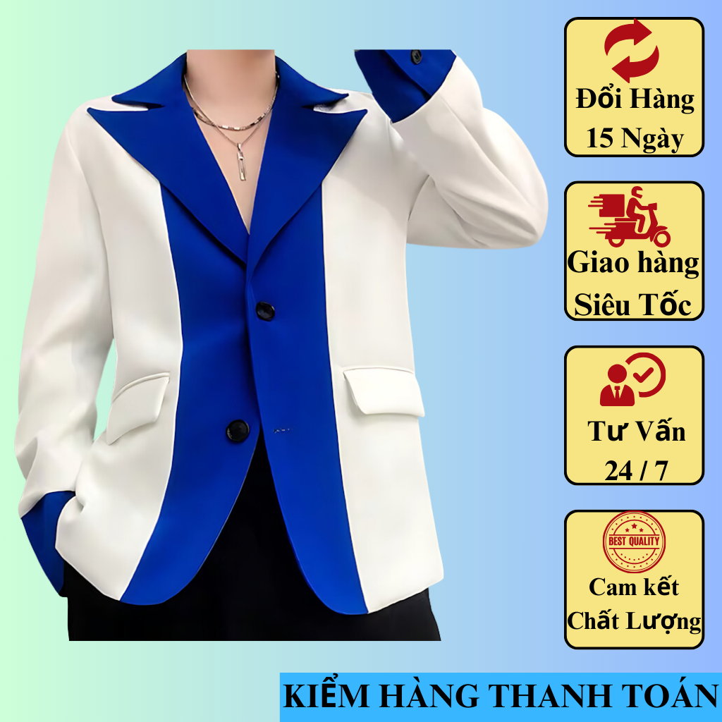 Áo Vest Nam Phối Màu Nổi Bật Cá Tính Form Rộng Phong Cách Hàn Quốc Thiết Kế Siêu Sang Xịn Đỉnh N44