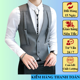 Áo gile nam cao cấp có đai cách điệu trẻ trung lịch lãm cuốn hút mọi ánh nhìn N41