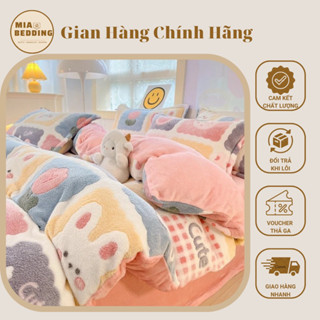 (FREESHIP) Bộ Vỏ Chăn Ga Gối Nỉ Tuyết Sữa Mềm Mại Dùng Thu Đông Mia Bedding Đủ Kích Thước Giường Nệm