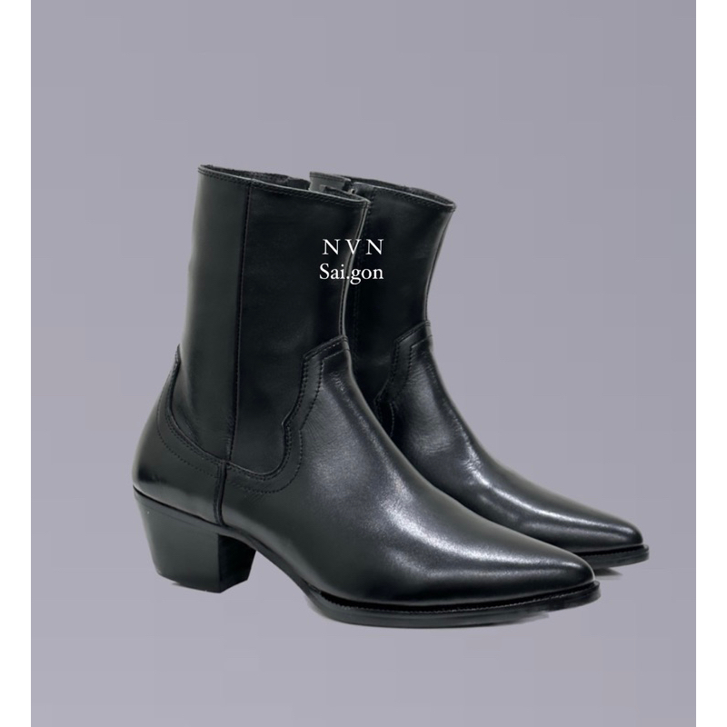 Giày Lukas boots 6cm Da bò Bangladesh đế gỗ phíp bảo hành 12 tháng