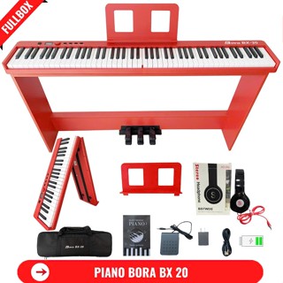 Đàn Piano Điện Bora BX 20 Gấp Gọn - 88 Phím Nặng Cảm Lực- Kết Nối Bluetooth+ Tai nghe