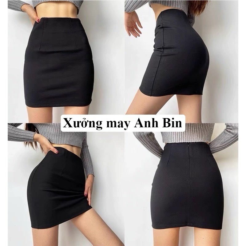 Chân váy ôm body chữ A chất Umi co giãn tôn dáng và quyến rũ kèm quần bảo hộ tiện lợi và thoải mái | BigBuy360 - bigbuy360.vn
