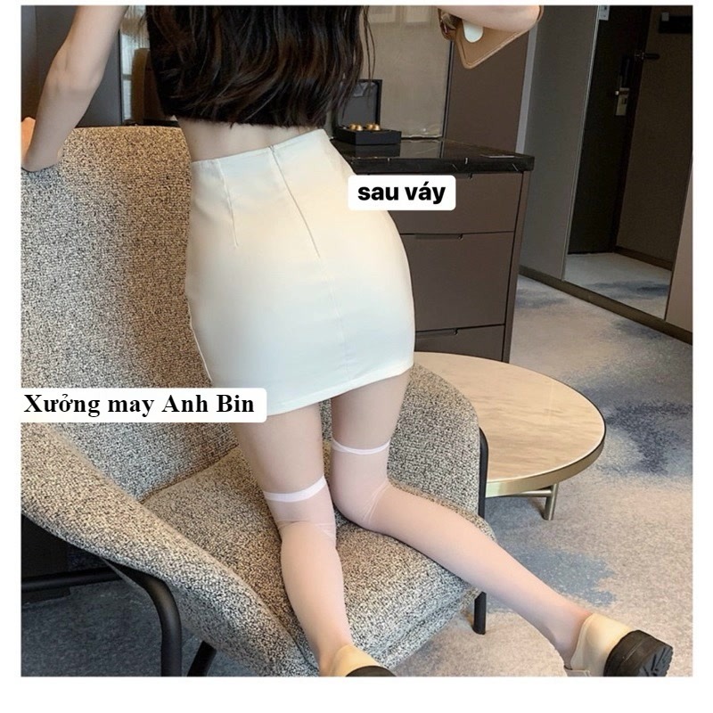 Chân váy ôm body chữ A chất Umi co giãn tôn dáng và quyến rũ kèm quần bảo hộ tiện lợi và thoải mái | BigBuy360 - bigbuy360.vn