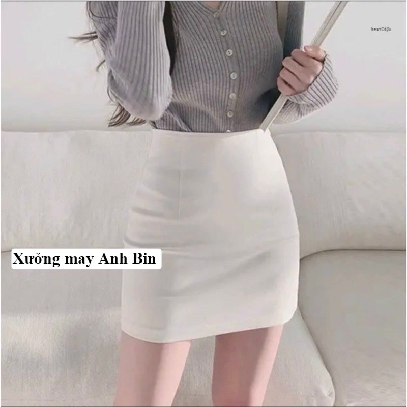 Chân váy ôm body chữ A chất Umi co giãn tôn dáng và quyến rũ kèm quần bảo hộ tiện lợi và thoải mái | BigBuy360 - bigbuy360.vn