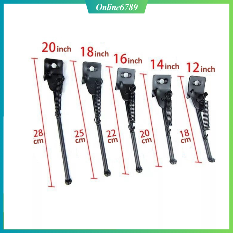 Chân chống xe đạp, chống chân xe đạp trẻ em 12 inch -14 inch -16 inch -18 inch -20 inch (18cm -20cm -22 cm-25cm-28 cm)