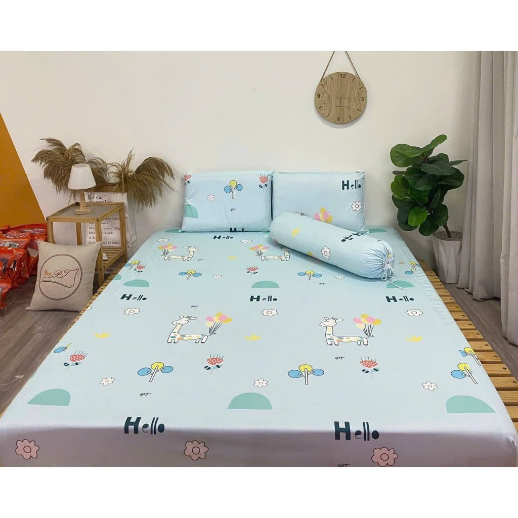 (Mẫu mới về, Hươu Sao) Ga Chống Thấm PT Lụa Organic Mềm Mượt Mát Mịn