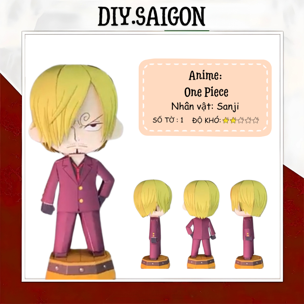 [One Piece] - Mô Hình Giấy Anime Chibi Sanji