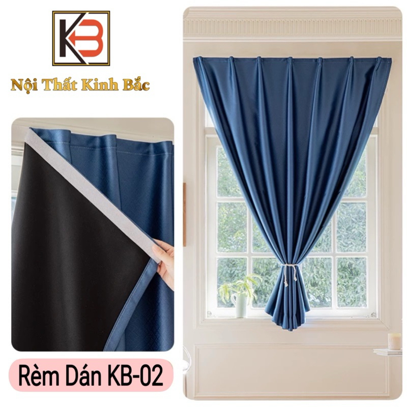 Rèm cửa dán tường KB02 chất liệu polyester dày đẹp nhiều màu sắc