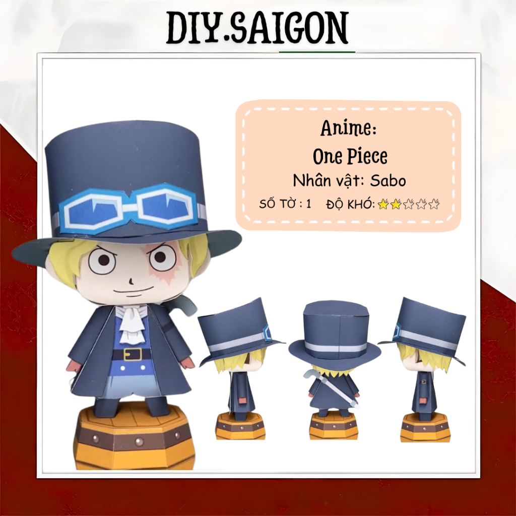 [One Piece] - Mô Hình Giấy Anime Chibi Sabo
