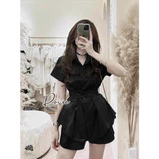 (SHOP TÁO ĐỎ BIGSIZE 50kg đến 90kg ) set áo form dài thắt eo + quần