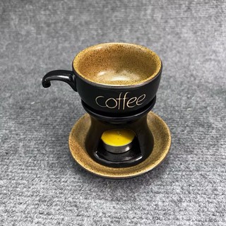 Đèn đốt tinh dầu bằng nền kiểu ly Coffee