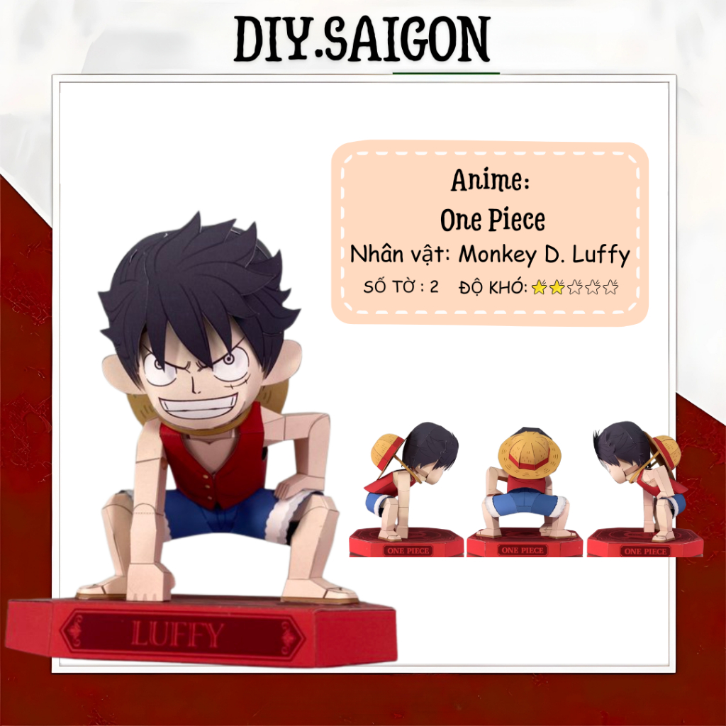 [One Piece] - Mô Hình Giấy Anime Chibi Monkey D. Luffy ver 3