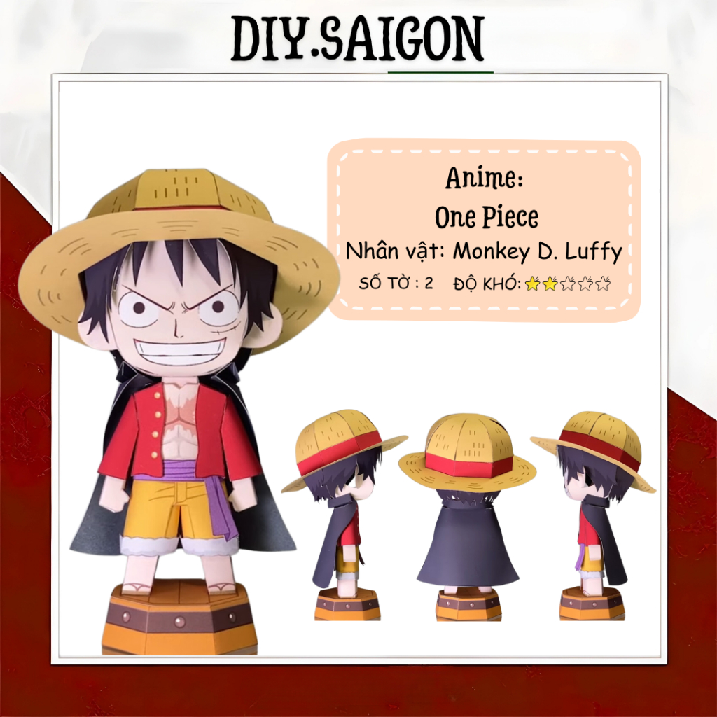 [One Piece] - Mô Hình Giấy Anime Chibi Monkey D. Luffy