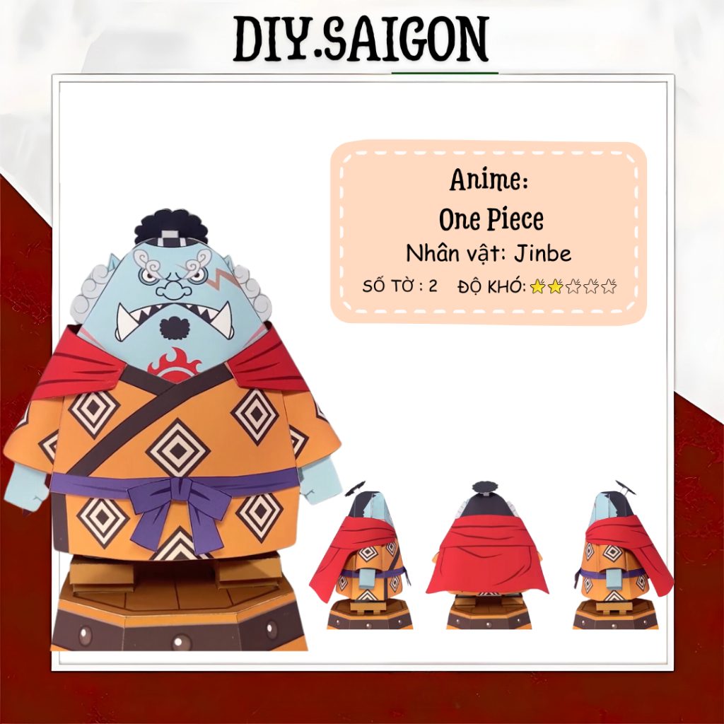 [One Piece] - Mô Hình Giấy Anime Chibi Jinbe