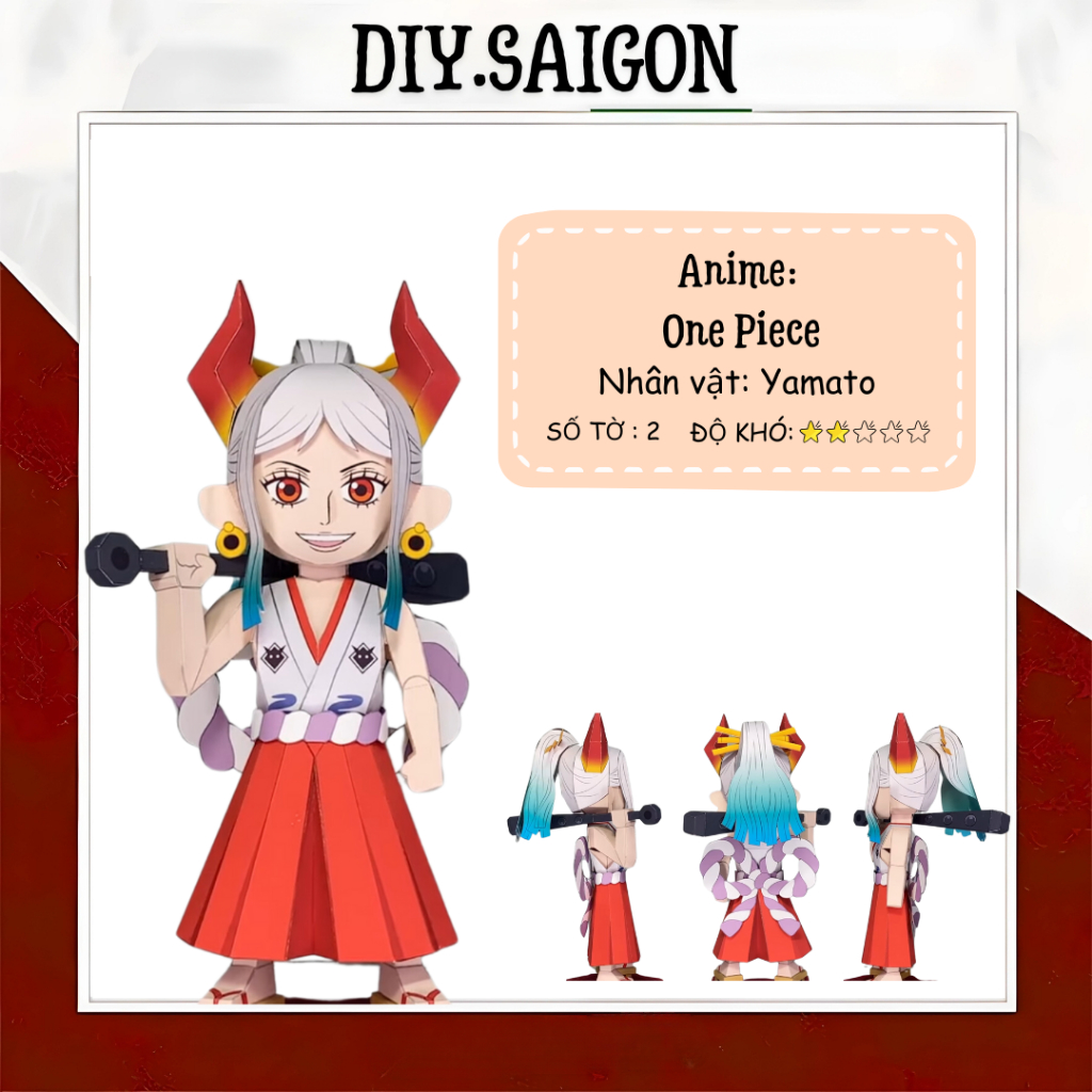 [ One Piece ] - Mô Hình Giấy Anime Chibi Yamato