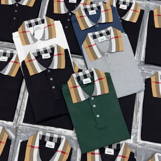 Áo polo nam nữ cổ bẻ BBR dệt vàng kẻ sọc màu trắng đỏ đen boy phố