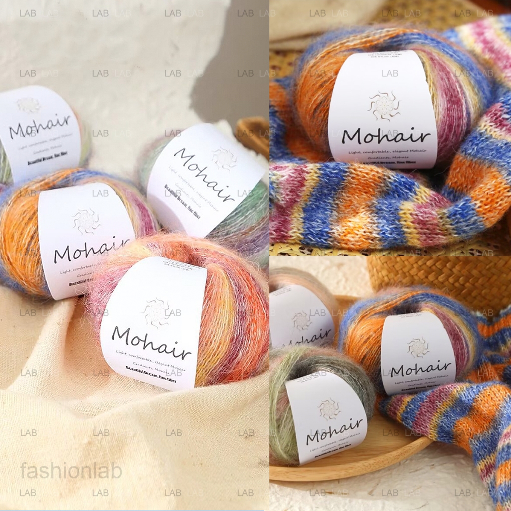Len mây lông dê Mohair chuyển màu (cuộn 25g)