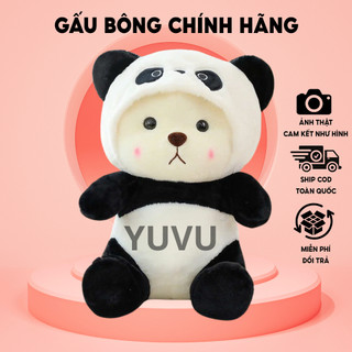 Gấu bông Lena gấu trúc thú nhồi Lena đội mũ gấu bông gấu trúc chất vải siêu mịn an toàn với trẻ em 