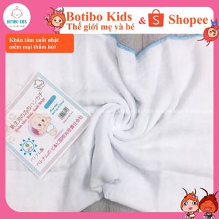 Khăn tắm sơ sinh cho bé xô trắng xuất Nhật 4 lớp / 6 lớp siêu thấm BOTIBO KIDS