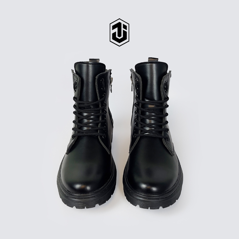 Giày Zip Boot Buộc Dây DZ01 Dáng Hàn J1, GIày Đốc Cao Cổ Đế Tăng Chiều Cao 5cm Dành Cho Nam Nữ