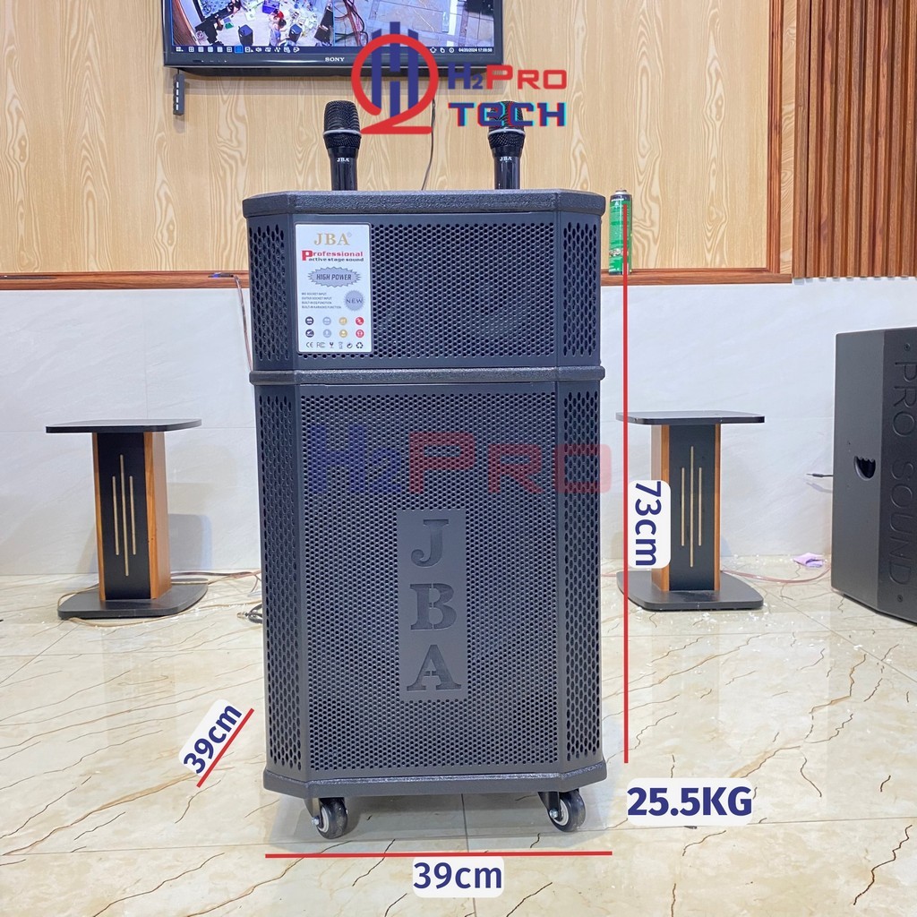 Loa Kéo Bass 30 Jba 912 800W 5 Đường Tiếng, Tặng 2 Mic Không Dây Uhf, Chống Hú, Hát Hay -H2Pro Tech