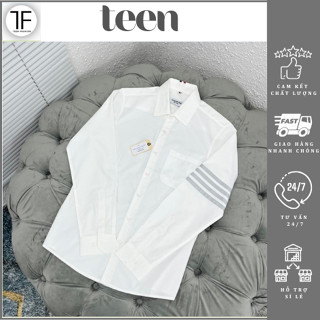 Áo Sơ Mi Thom Browne Dài Tay Vải Cotton Lụa Cao Cấp, Áo Sơ Mi Nam Nữ Boy Phố Cực Hottrend 2024