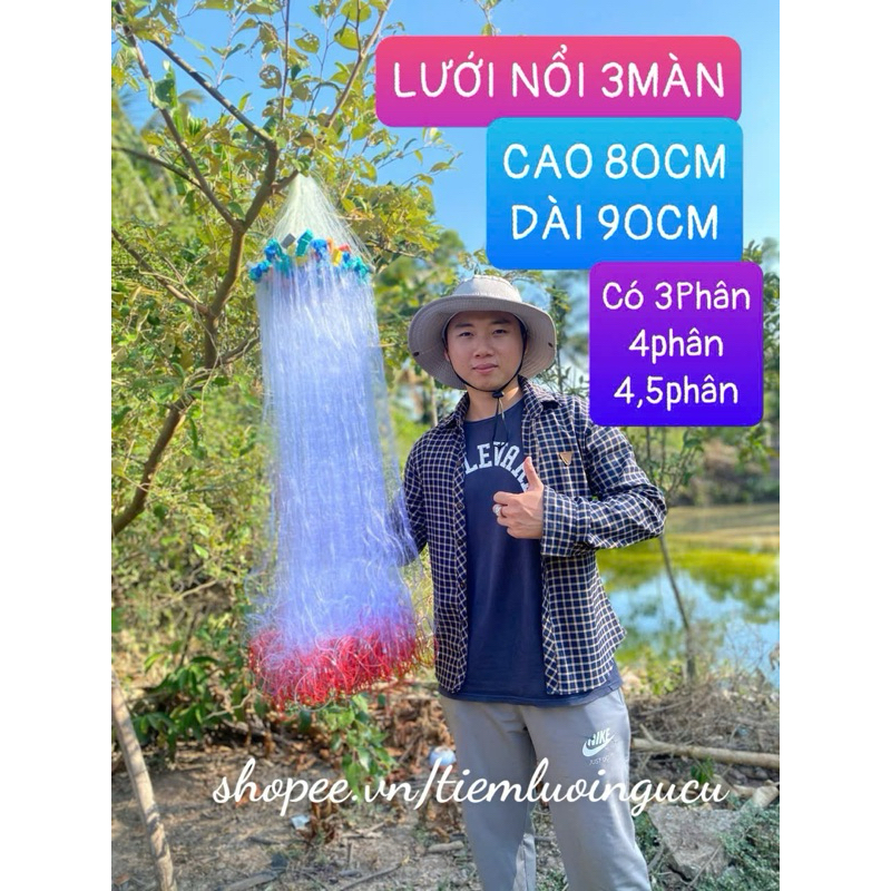 LƯỚI THÁI CÁ 3 MÀNG NỔI CHỈ ĐỎ(CAO 80cm Dài 90 Mét )- LƯỚI CÁ-LƯỚI BẮT CÁ-LƯỚI ĐÁNH CÁ-LƯỚI BÉN-LƯỚI