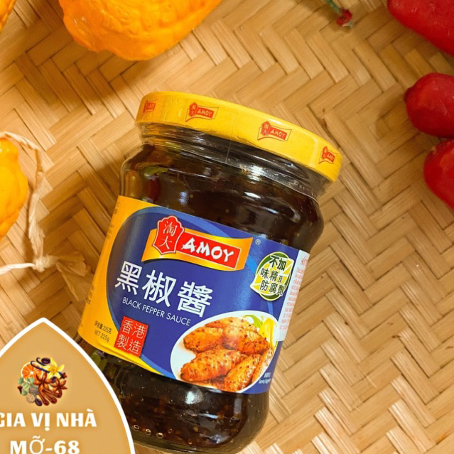 Sốt tiêu đen Amoy( black pepper sauce )  -hủ 225gr