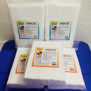 Khăn khô 1200 miếng, 1600 miếng cắt sẵn kích thước 6x7cm thích hợp cho tẩy trang, phun xăm thẩm mĩ