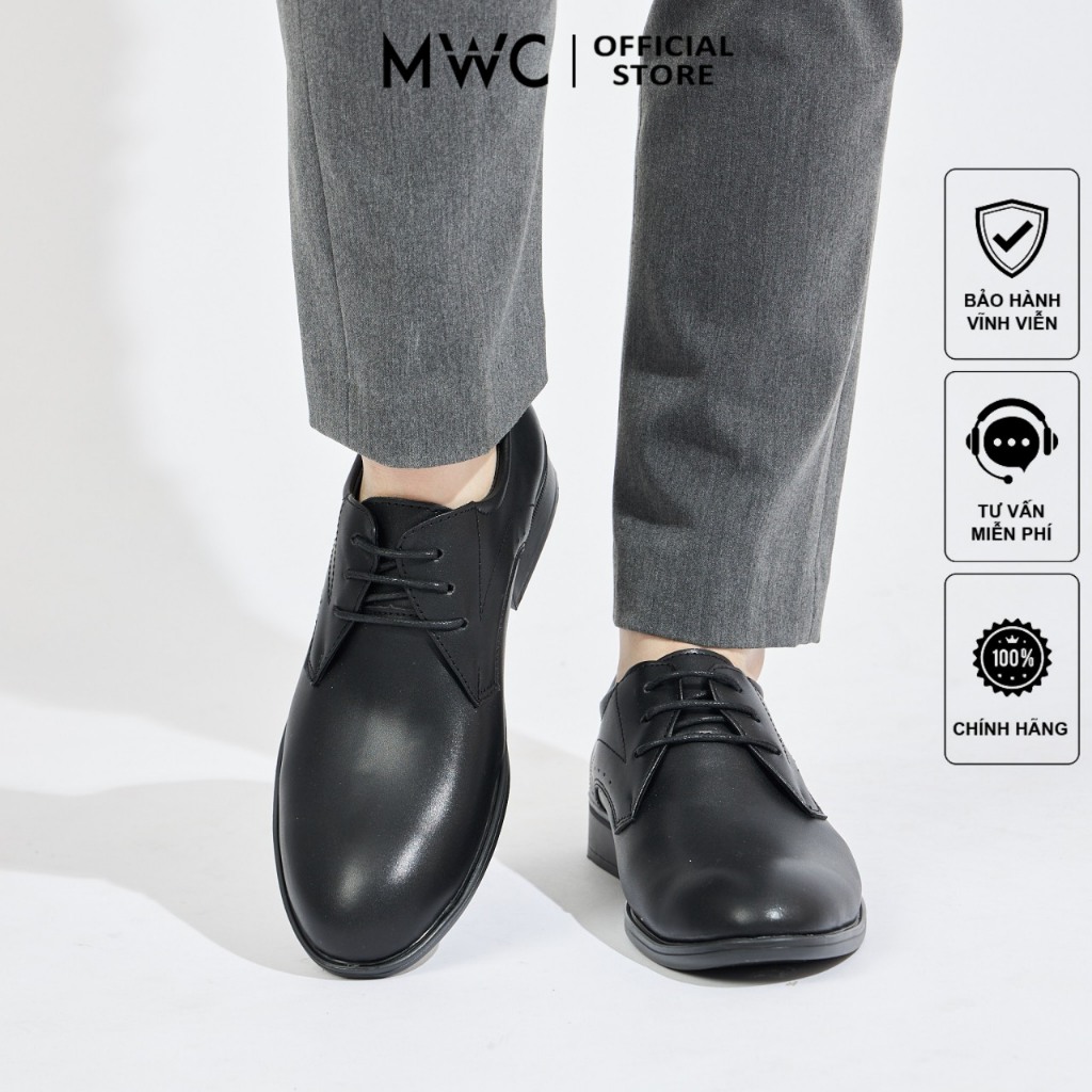 Giày Mọi Nam MWC 6671 - Giày Tây Nam Chất Liệu Da Trơn Kiểu Dáng Thắt Dây