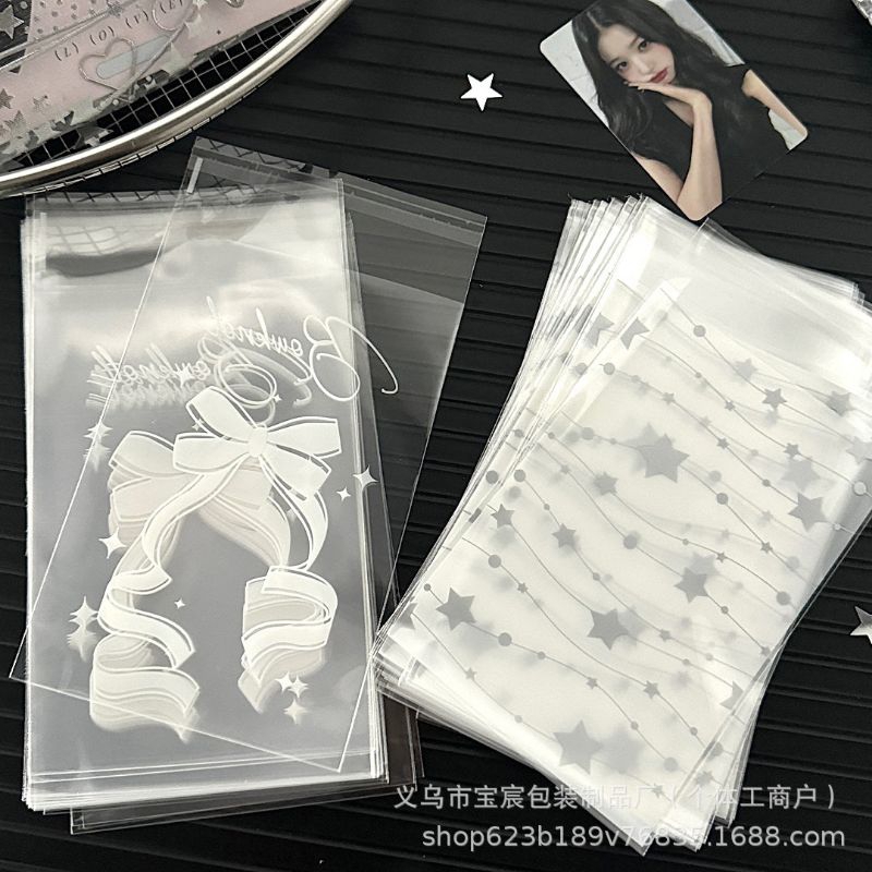 [Set 20t loại dày] Túi bóng kính nơ kho quẹt/ ngôi sao size 10x15cm. Túi bóng kính in hoạ tiết gói C