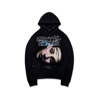  Áo hoodie "GOLDIE DIGITAL SLAVES" màu đen 2 túi bên sườn 