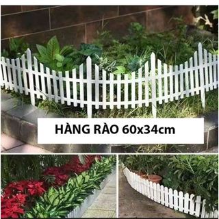 Hàng Rào Nhựa Lắp Ghép Bền Đẹp 60x34cm Có Đế Cắm Đất