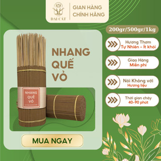 200GR Nhang Quế Vỏ Cao Cấp ĐẠI CÁT, Nhang Sạch Ít Khói, Hương Thơm Ấm Áp Thư Giãn, An Toàn Lành Tính