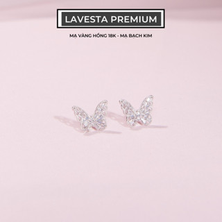  Bông tai bạc nữ mạ vàng hồng 18K và mạ bạch kim LAVESTA LAV094 Adore - Loveshine 