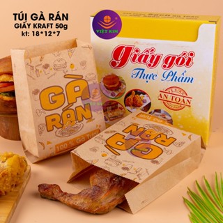 [VIETKIM] 1000 túi giấy đựng gà rán - gà viên- khoai tây chiên - Giấy KRAFT - kích thước 18*12*7cm