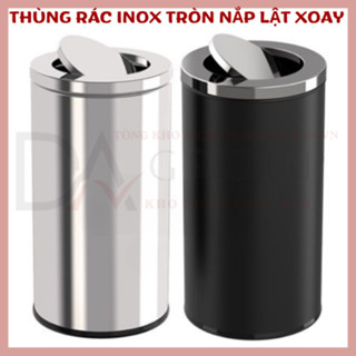 [HỎA TỐC HCM] THÙNG RÁC INOX NẮP LẬT XOAY CAO CẤP NHIỀU KÍCH THƯỚC B-070