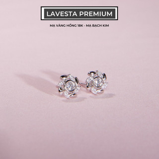  Bông tai bạc nữ mạ vàng hồng 18K và mạ bạch kim LAVESTA LAV096 Holland - Loveshine 