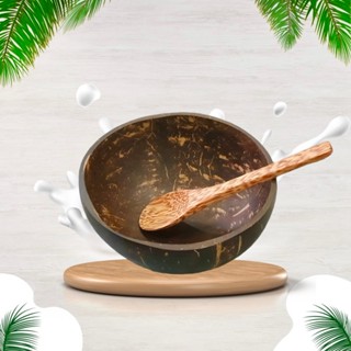 Bộ bát chén gáo dừa và muỗng gỗ loại tốt, dụng cụ đắp mặt nạ, dụng cụ làm đẹp