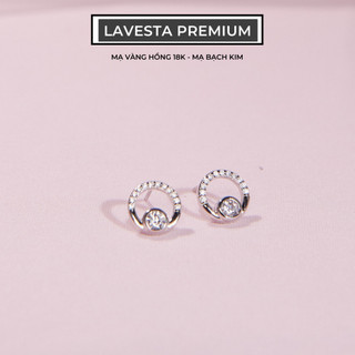  Bông tai bạc nữ mạ vàng hồng 18K và mạ bạch kim LAVESTA LAV097 Harmony - Loveshine 